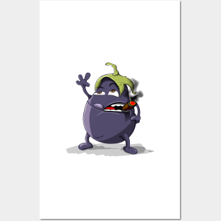 Smokin Eggplant - Funny Cartoons Posters and Art